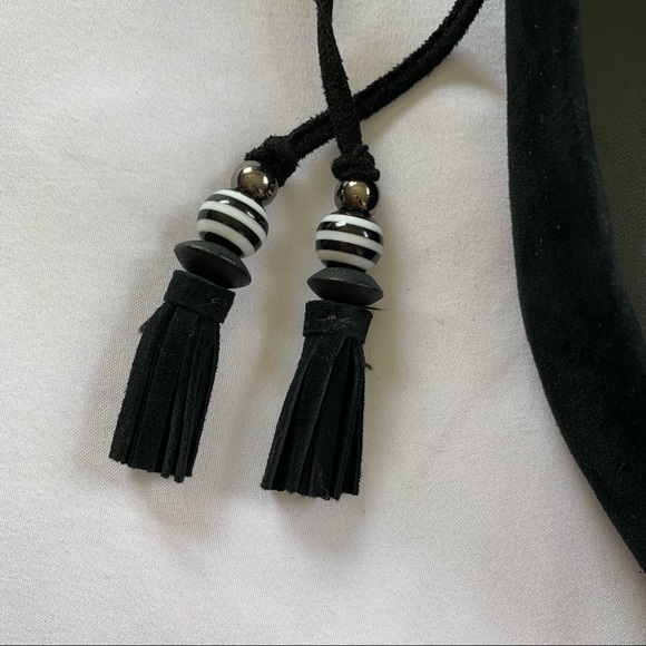 B Brian Atwood Skylar Lace Up Black Suede Flats - Picture 8 of 16